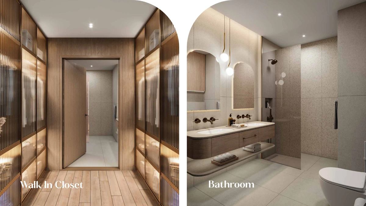 Kaïa Residences — Walk-in closet and bathroom